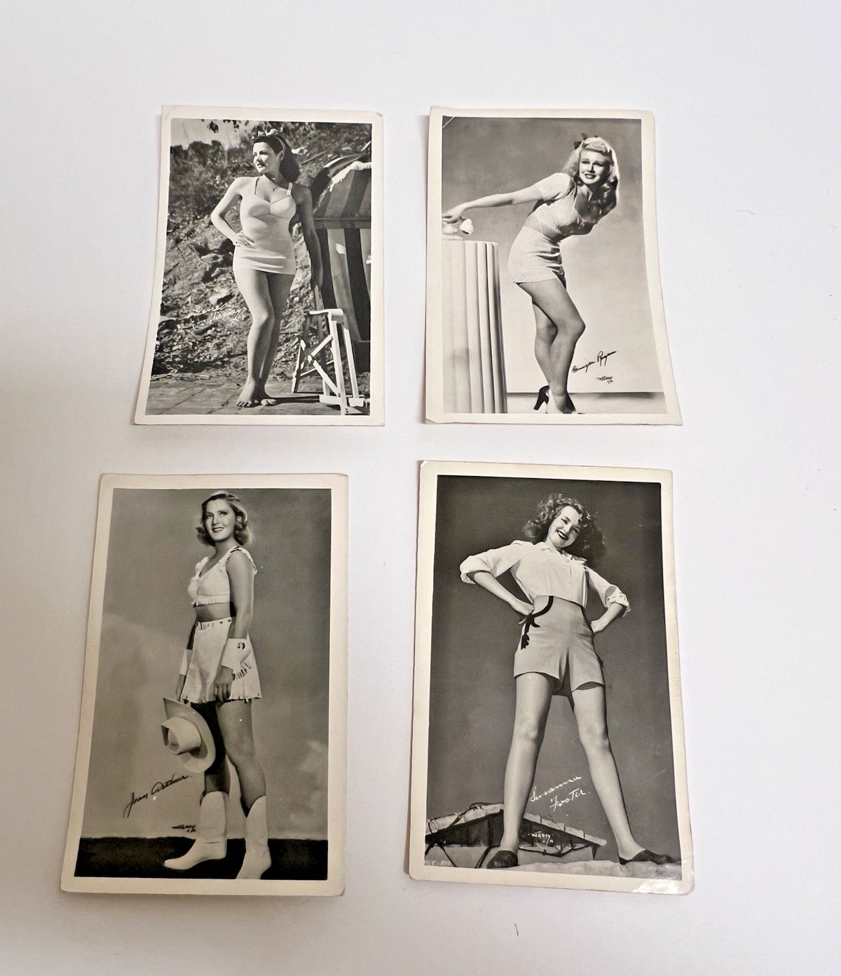 4 X Vintage Pinup RPPC\'s Unposted Ginger Rogers Susanne Foster Jean Arthur etc