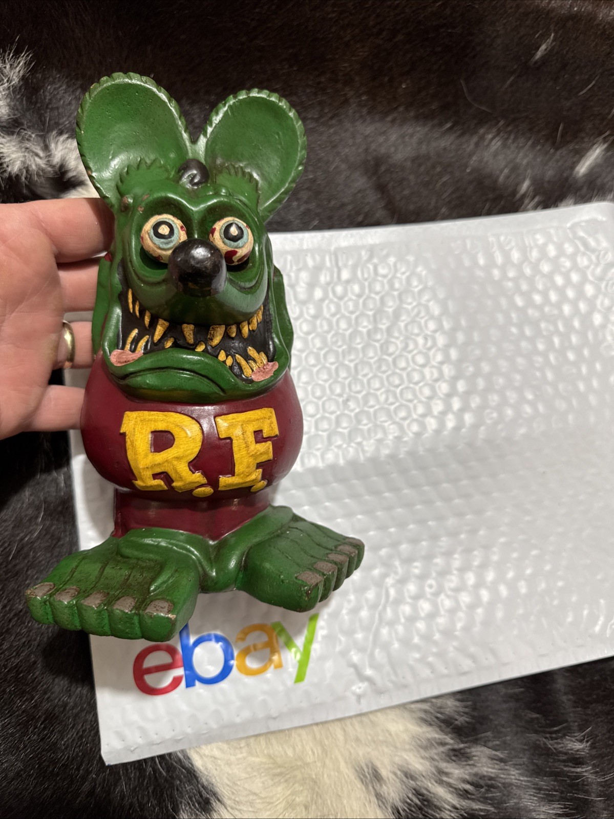 Rat Fink Piggy Bank Patina METAL Rodent Collector Patina 2+LBS Shredder Decor US
