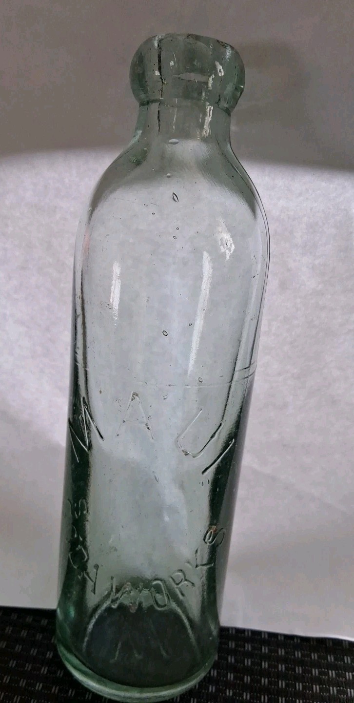 Antique MAUI SODA WORKS  Hutchinson Blob Top Hawaiian Glass Bottle