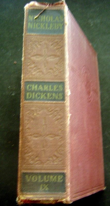 Vintage 1868 BOOKS INC The Works of Charles DICKENS Vol IX NICHOLAS NICKLEBY HC