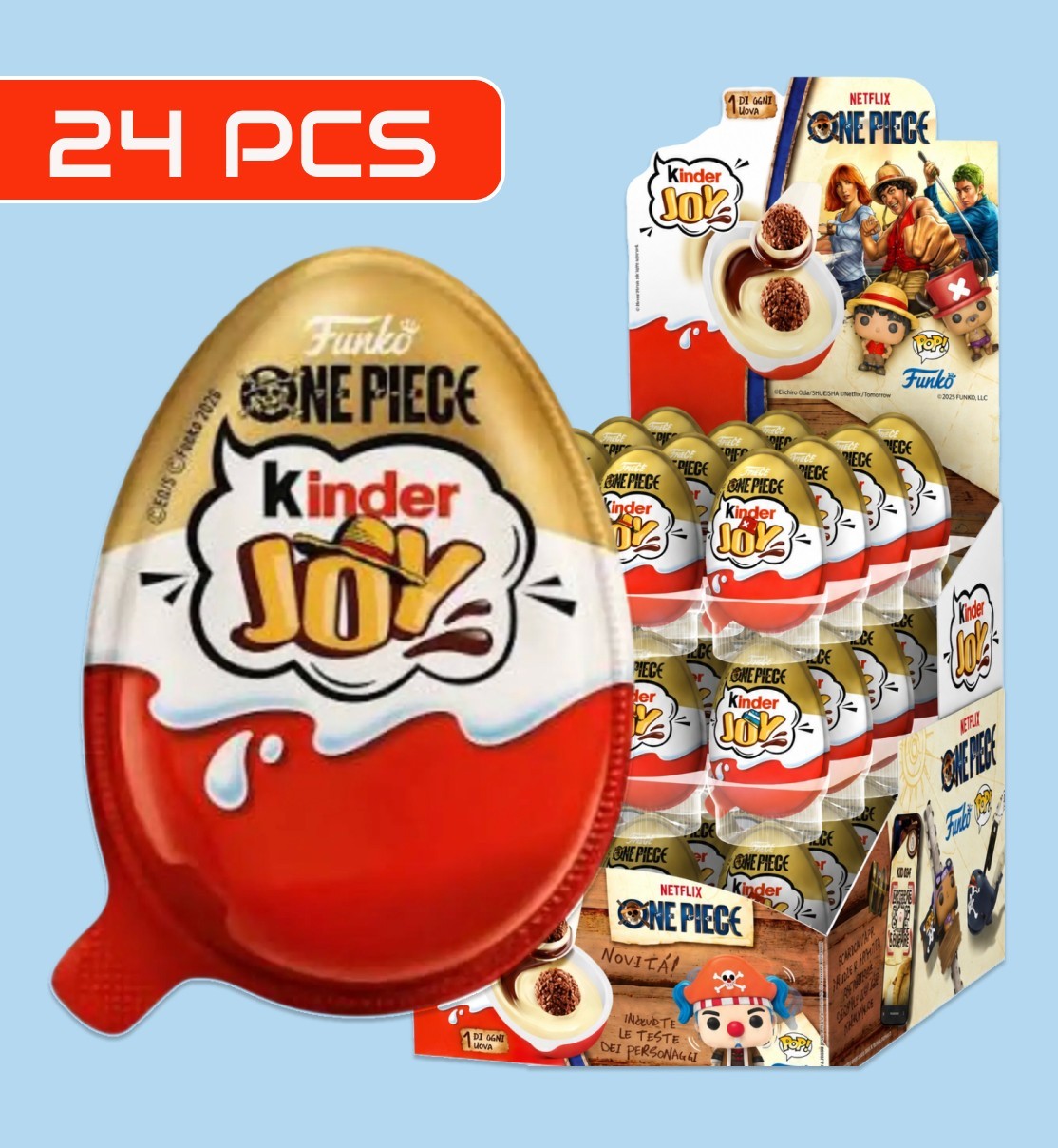 BIG SET 24 X Kinder Joy One Piece  Funko Pop Mini Figures NEW 2026