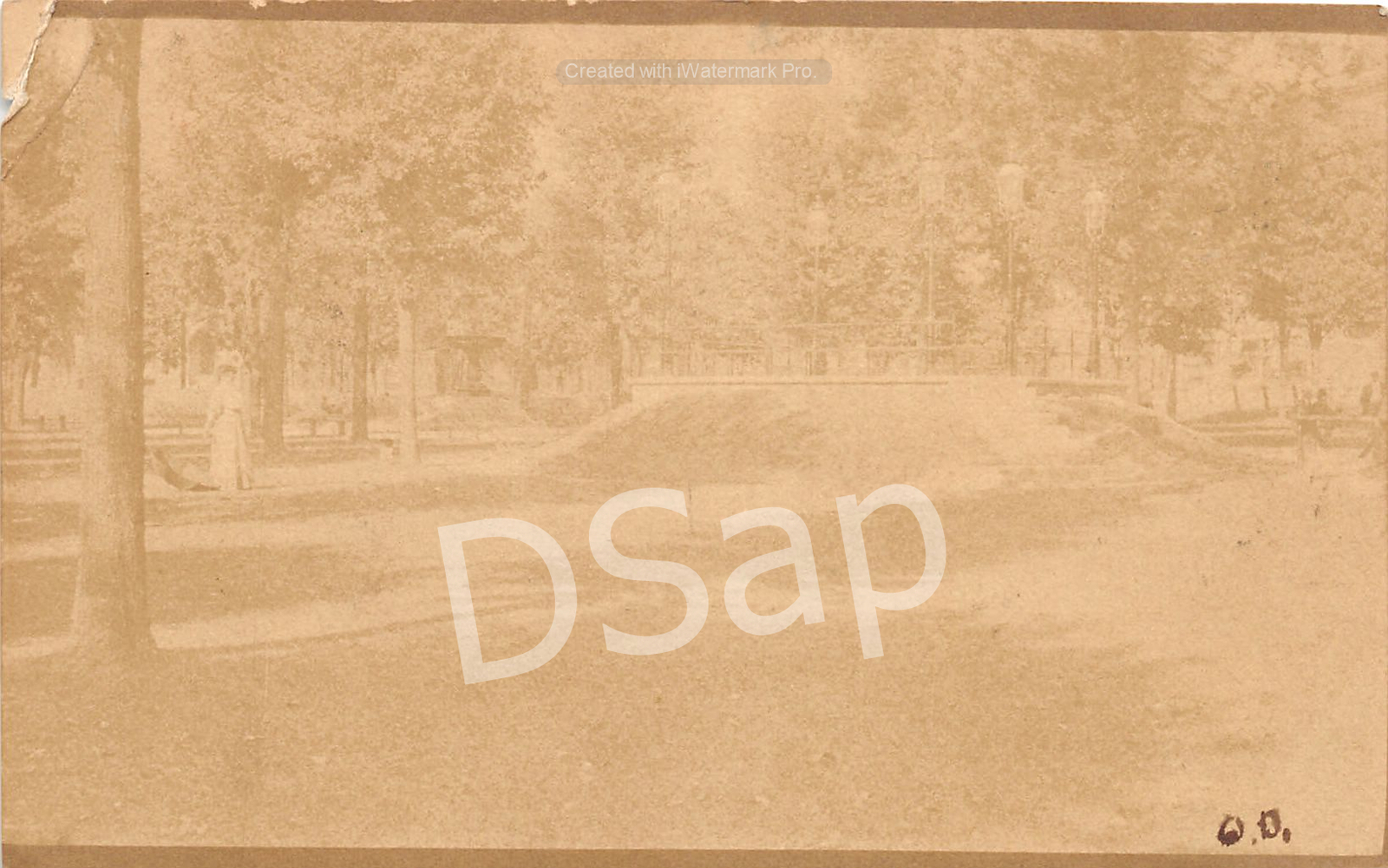 J8/ Van Wert Ohio RPPC Postcard c1910 Park Scene Trees 138