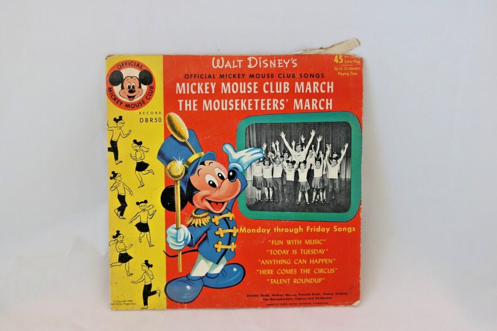Walt Disney’s Official Mickey Mouse Club Songs March 1955 7” 45 Rpm EP Vintage