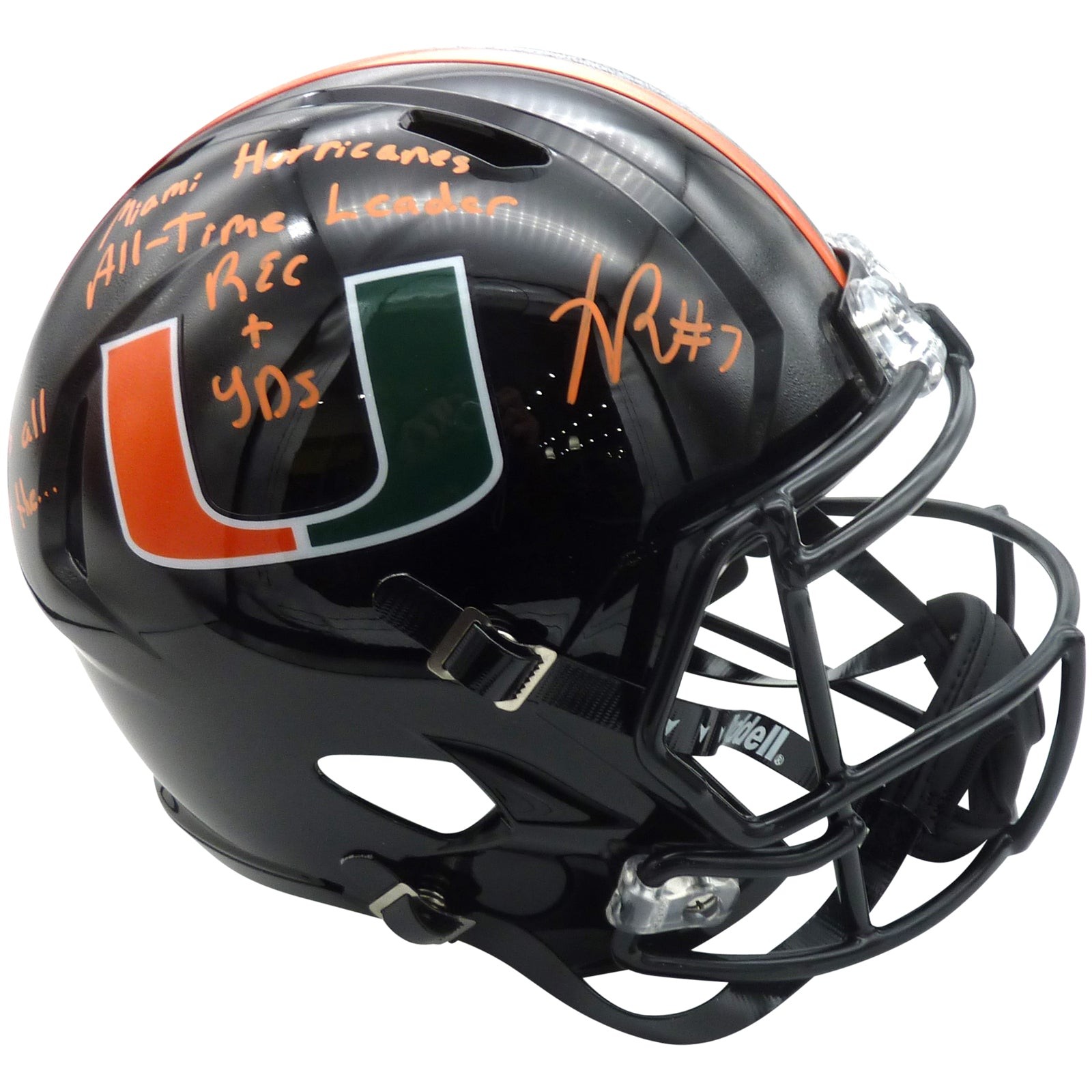 Xavier Restrepo Autographed Miami Hurricanes (Black Alternate) Deluxe Full-Size