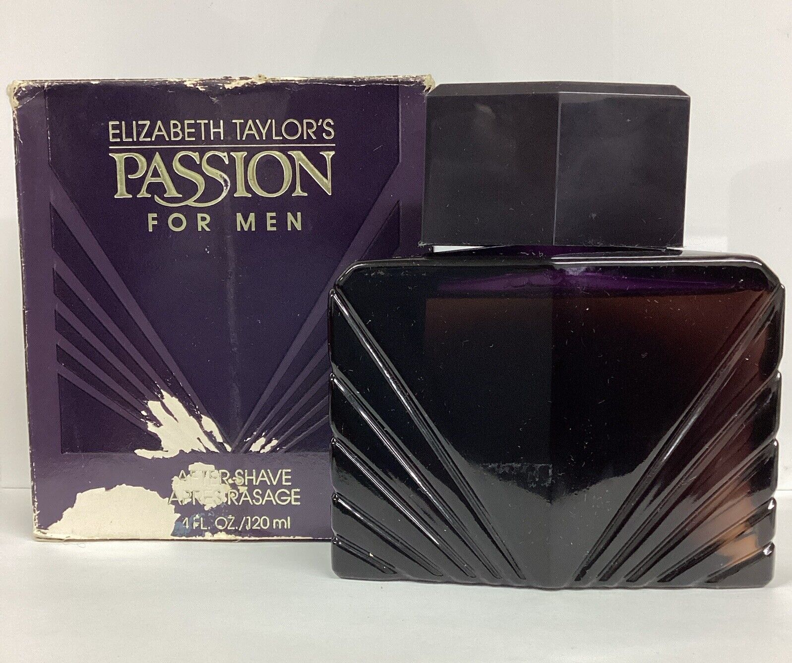 Elizabeth Taylor Passion For Men AFTER SHAVE 4oz Splash AS PICTURED damaged Box