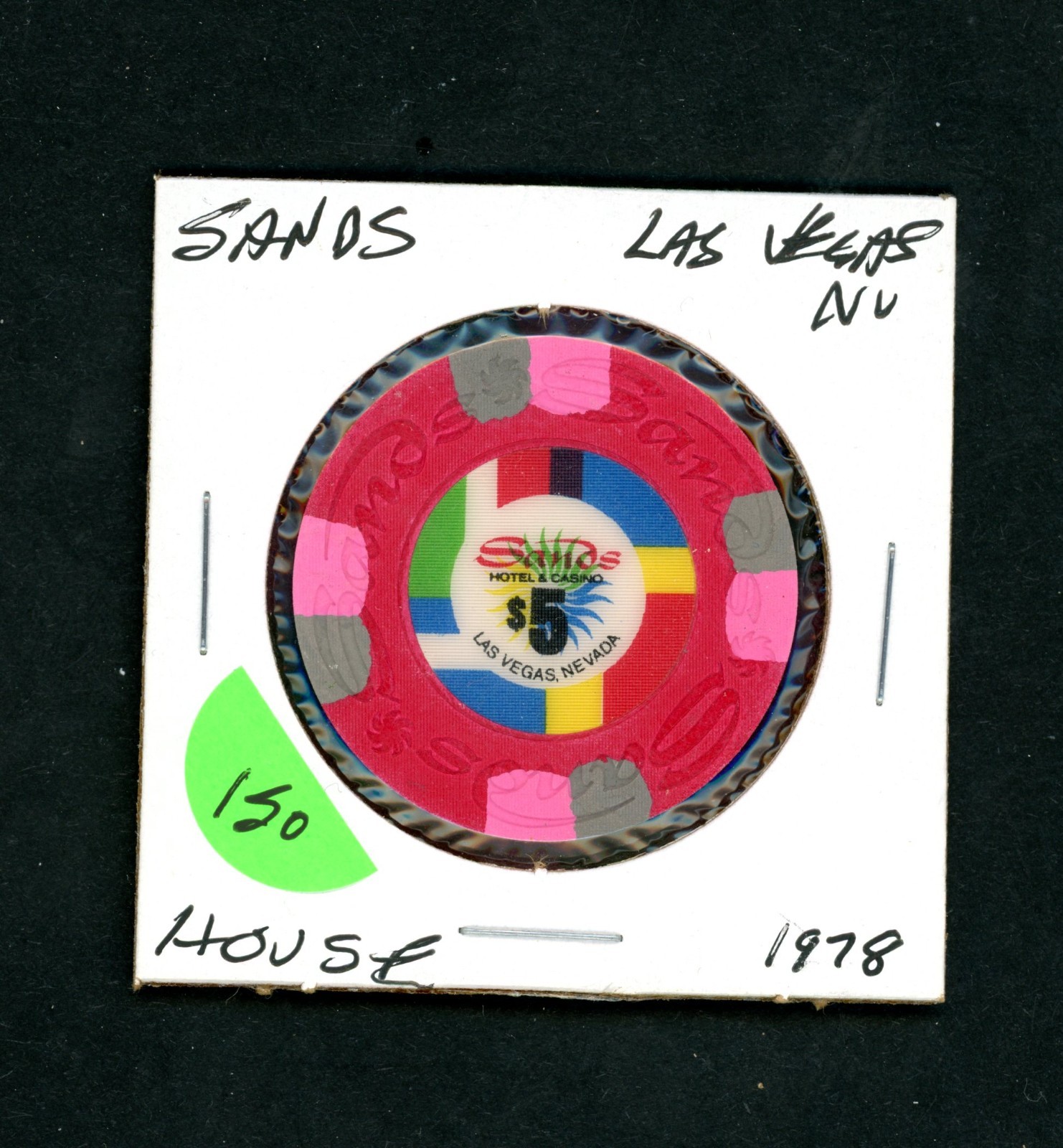 Sharp $5.00 Sands Hotel & Casino Las Vegas, Nevada Casino Chip