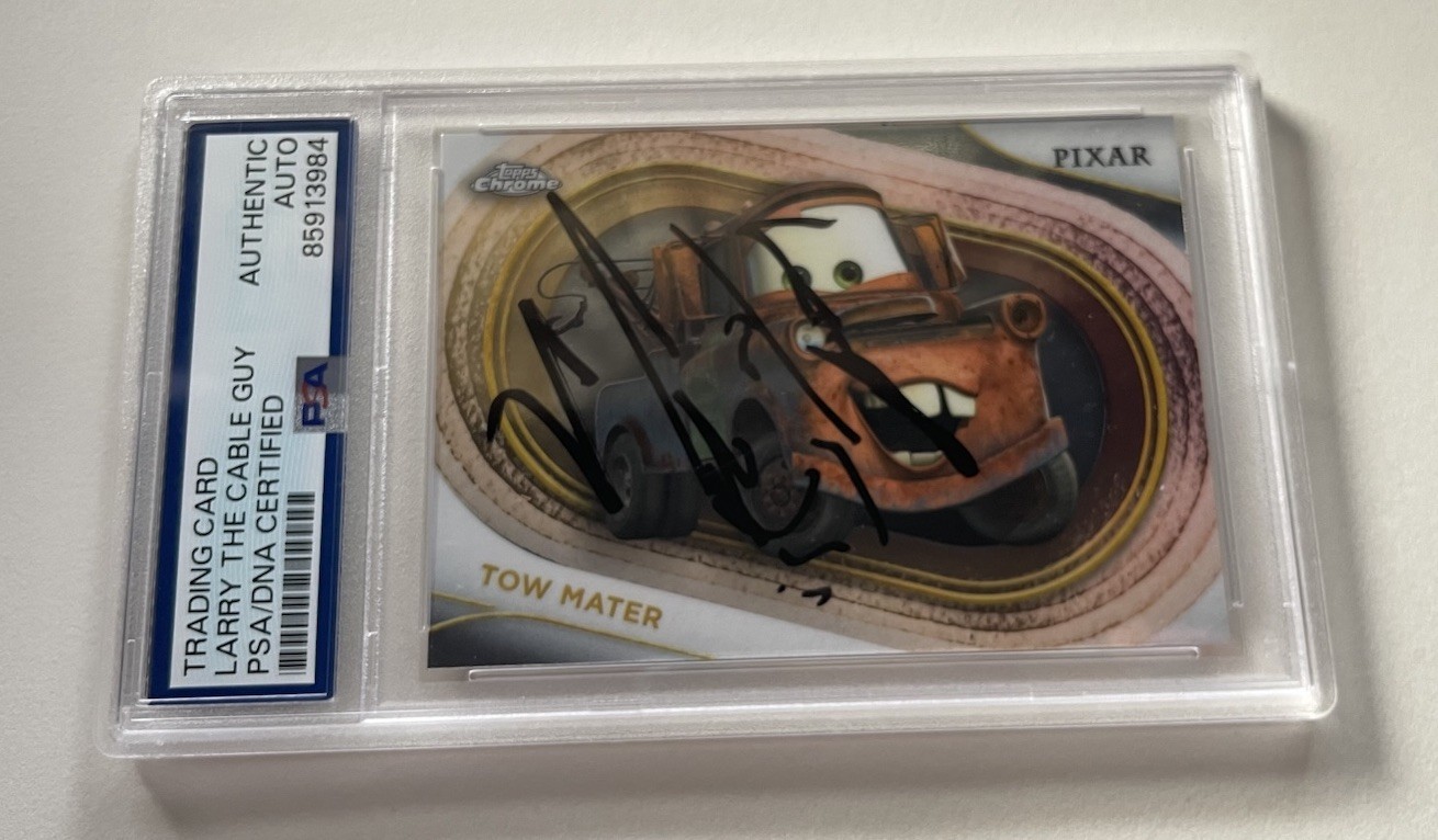 Larry The Cable Guy Slabbed Ip Signed 2026 Topps Chrome Disney Tow mater PSA Larry The Cable Guy Slabbed Ip Signed 2026 Topps Chrome Disney Tow mater PSA