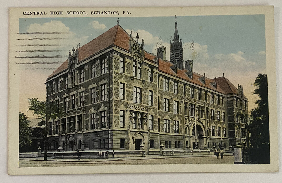 Central High School ~ Scranton, Pennsylvania PA ~ Antique 1920s Postcard