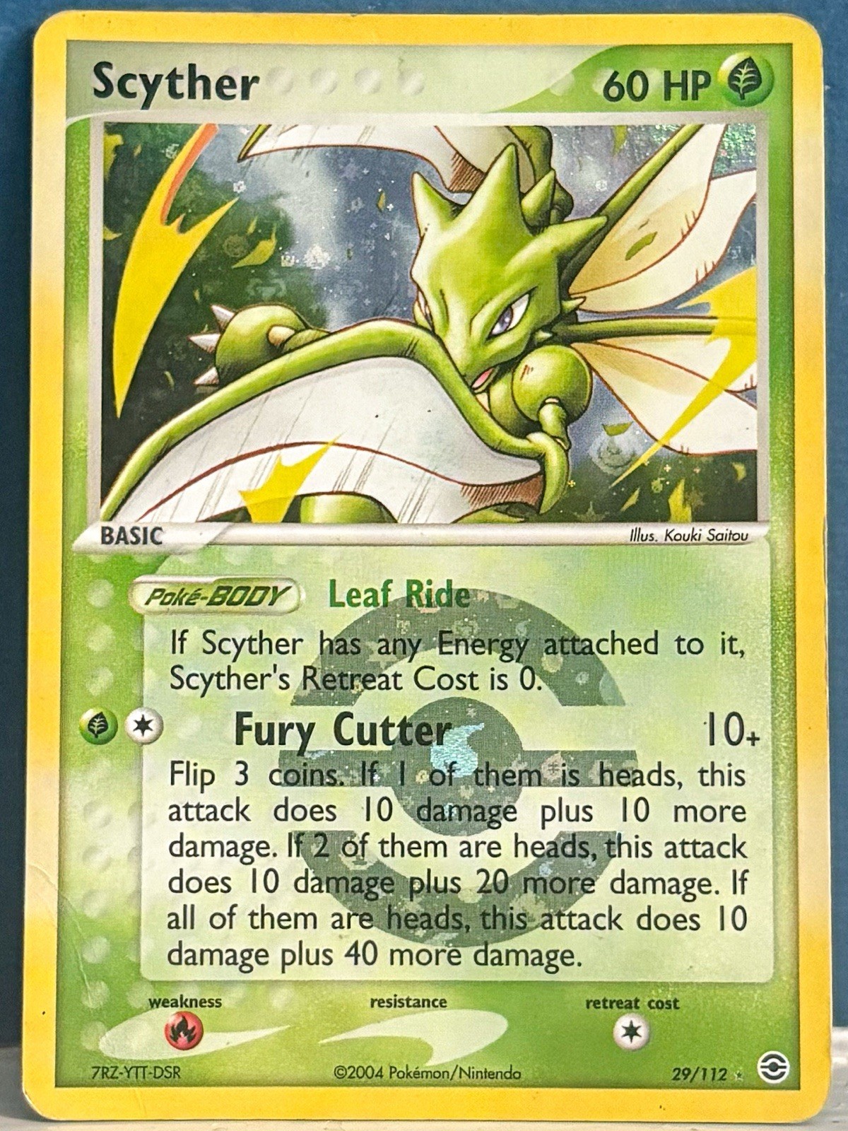 Scyther 29/112 Reverse Holo Pokeball FireRed LeafGreen 2004 Pokémon