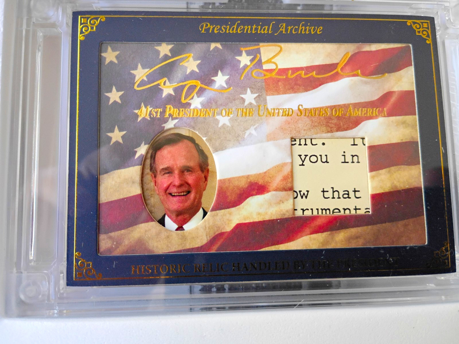 George H. W. Bush A Word From POTUS Rare Limited Relic Card 2025 1989-1993