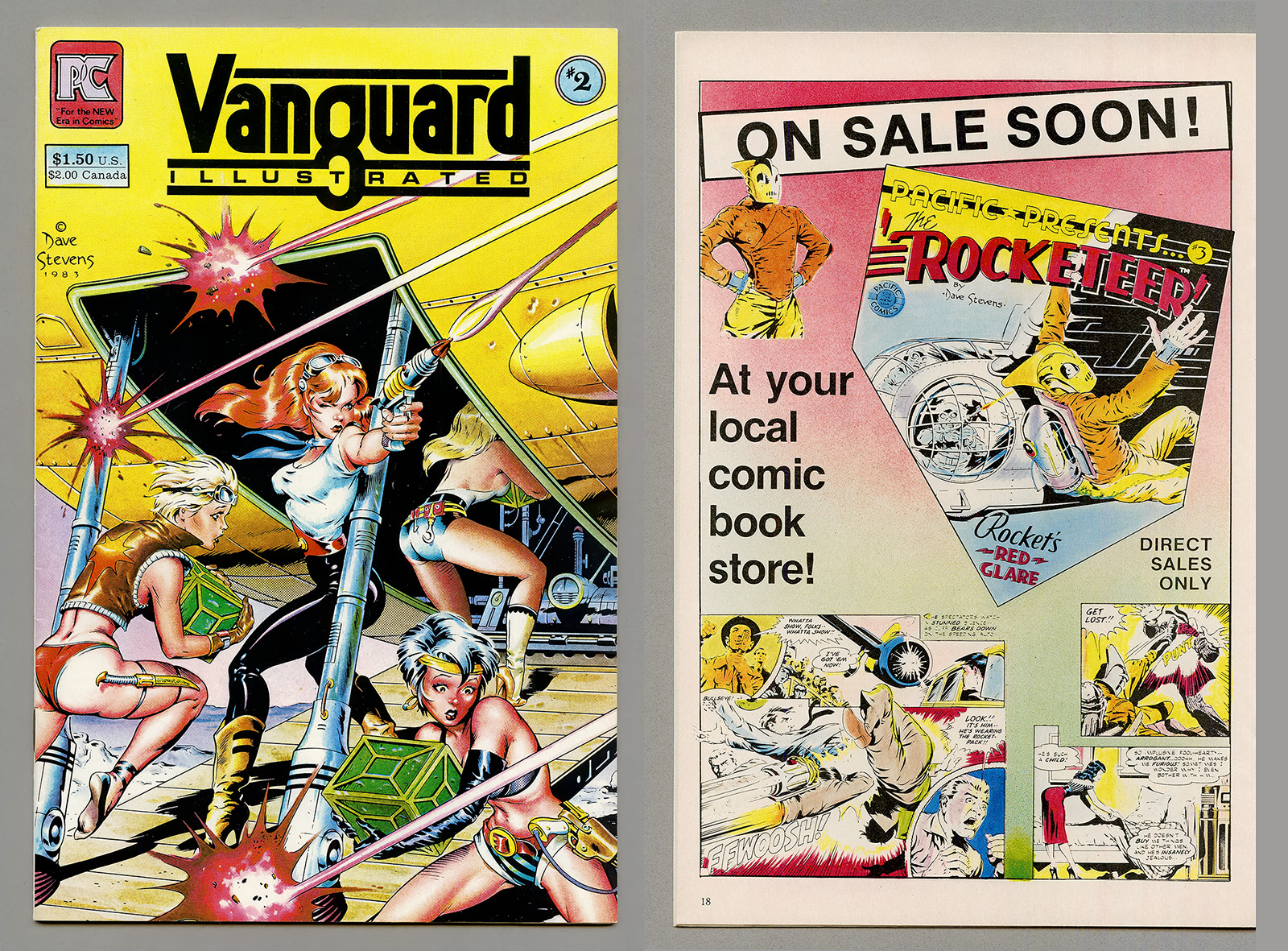 VANGUARD ILLUSTRATED #2 AD FOR PACIFIC PRESENTS #3 WITH DAVE STEVENS COVER