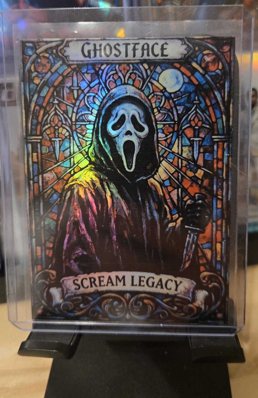 Custom Holo Ghostface Scream Stained Glass Art Card ACEO