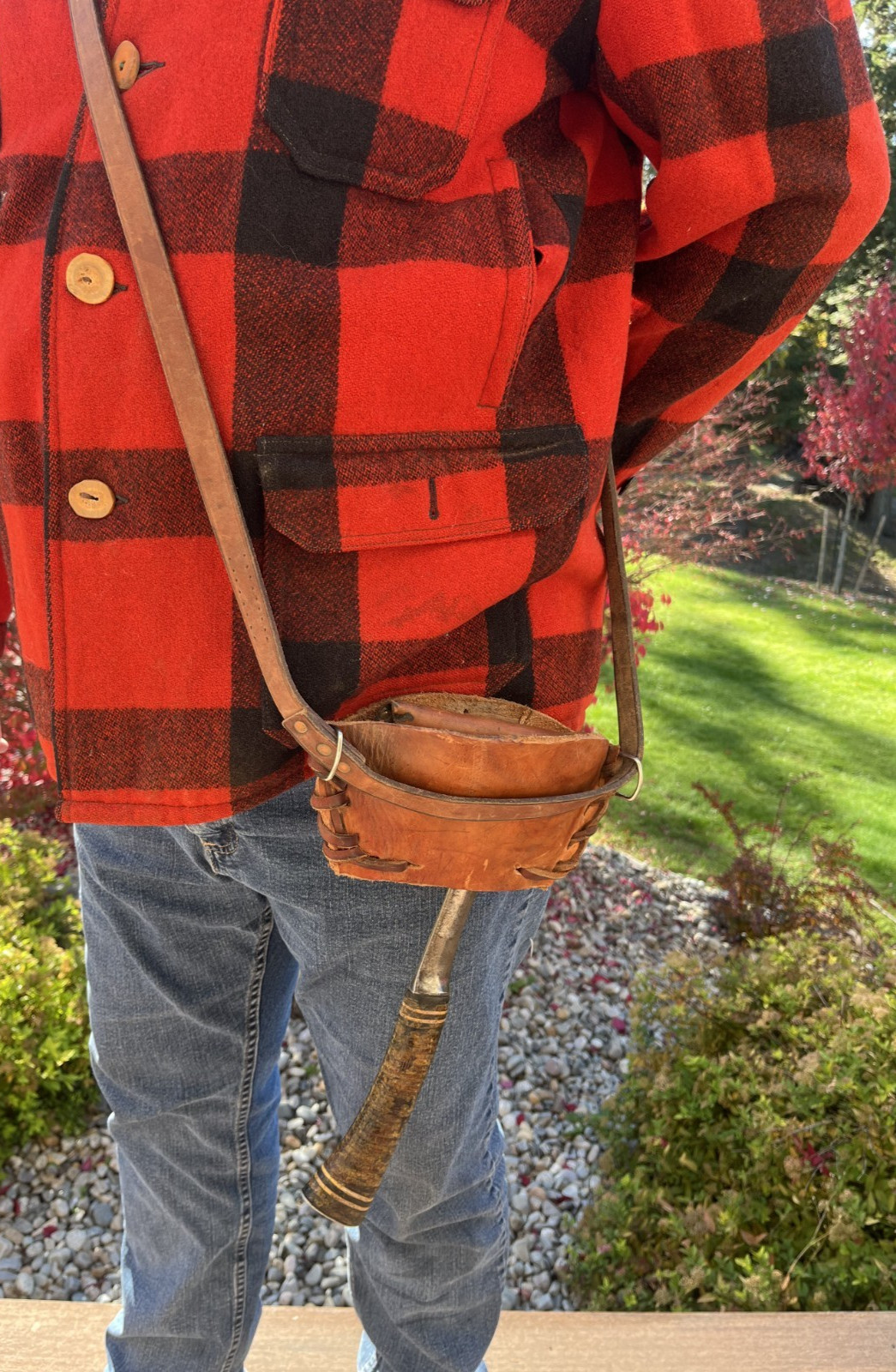 VTG Estwing 24A Camping/Throwing Hatchet, Original Leather Sheath&Colonial Pouch