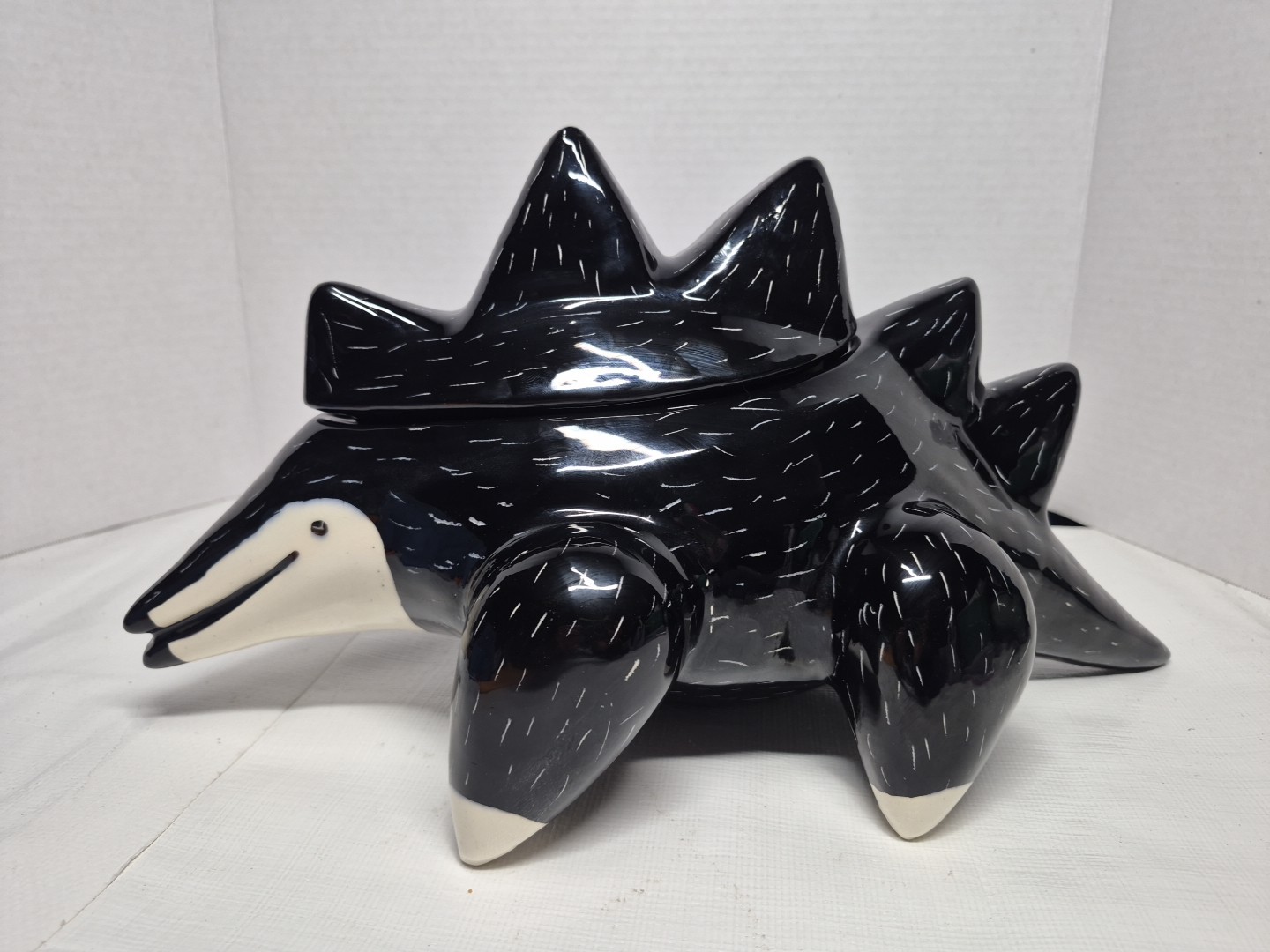 Cmielow Style Hedgehog Porcupine Stegosaurus Cookie Jar Pottery Signed Buies