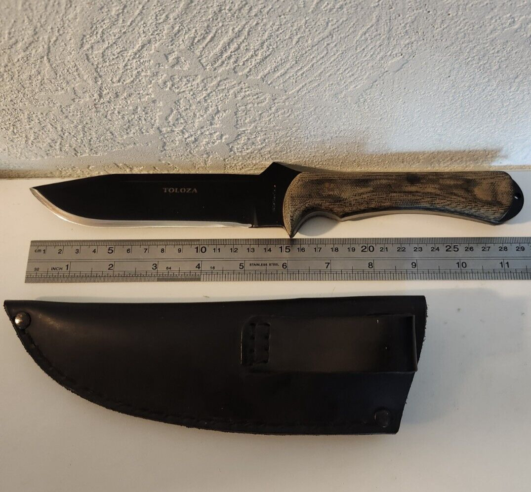 Condor Tool and Knife Toloza 6-Inch Blade, Black Micarta Handle, Leather Sheath
