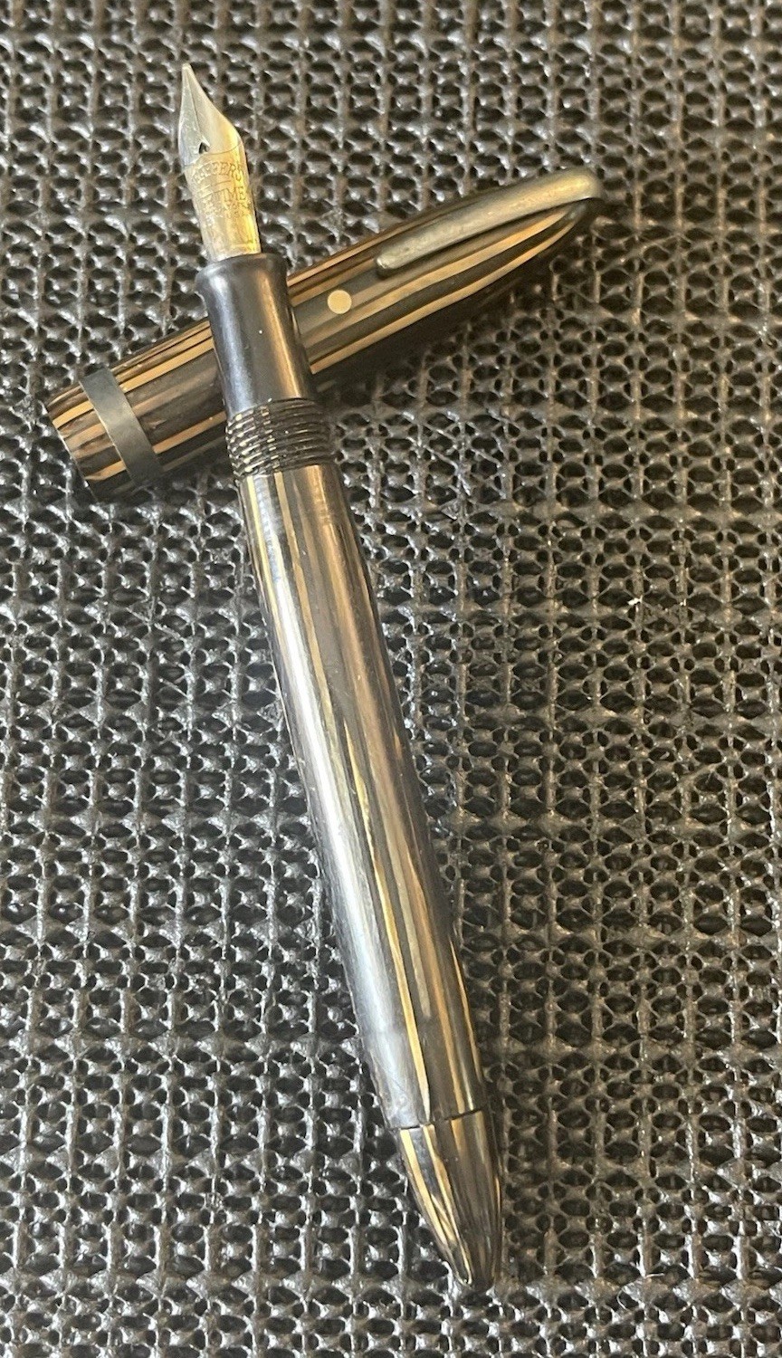 Vintage Sheaffers Lifetime Fountain Pen Brown Striated White Dot