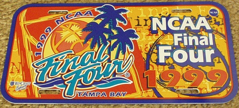 1999 NCAA Final 4 Tampa Bay license plate UConn Wins National Championship Title
