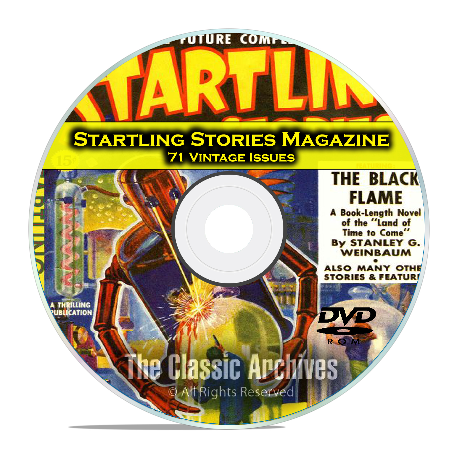Startling Stories, 71 Vintage Pulp Magazine, Golden Age Science Fiction DVD C64
