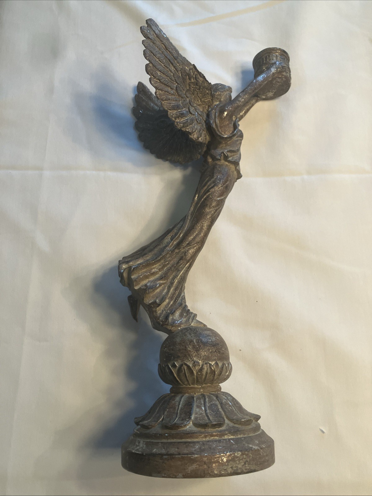 Vintage Winged Victory / Angel composition candle holder
