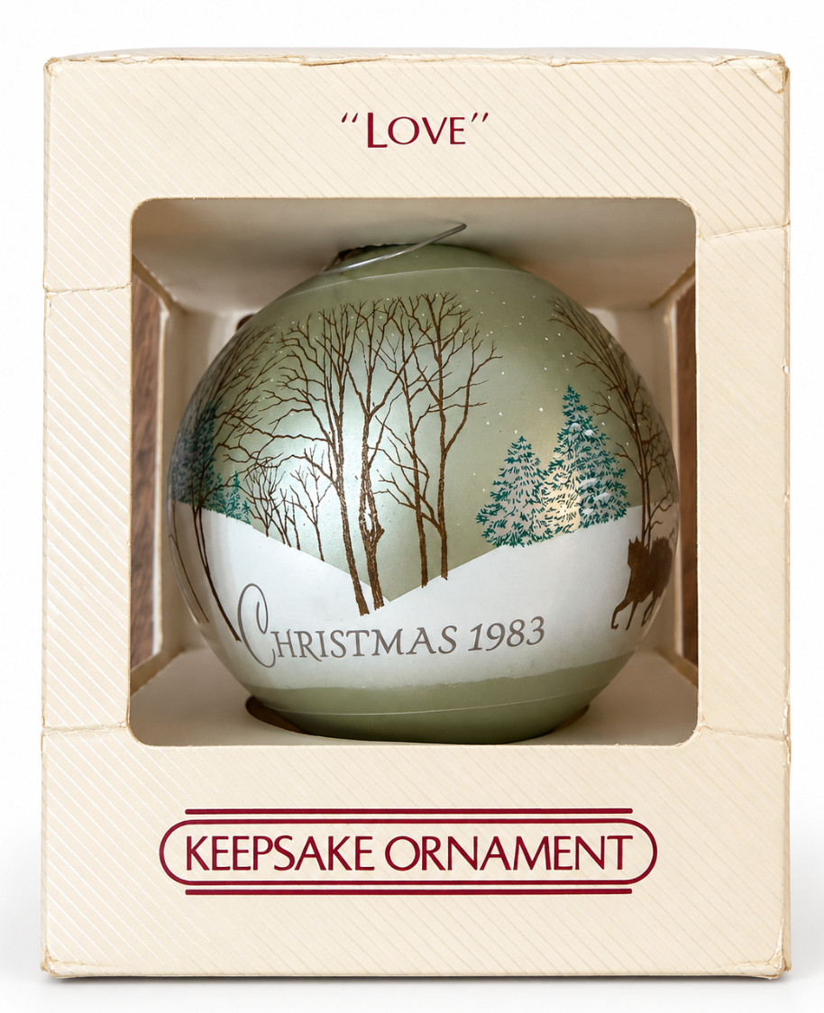 Vintage 1983 Hallmark Keepsake Love Ornament QX3057 Christmas 1983 Boxed