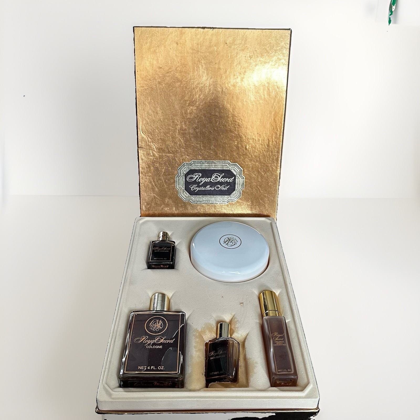 Vintage Royal Secret Gift Set 4oz Cologne Bath Perfume Powder Monteil New