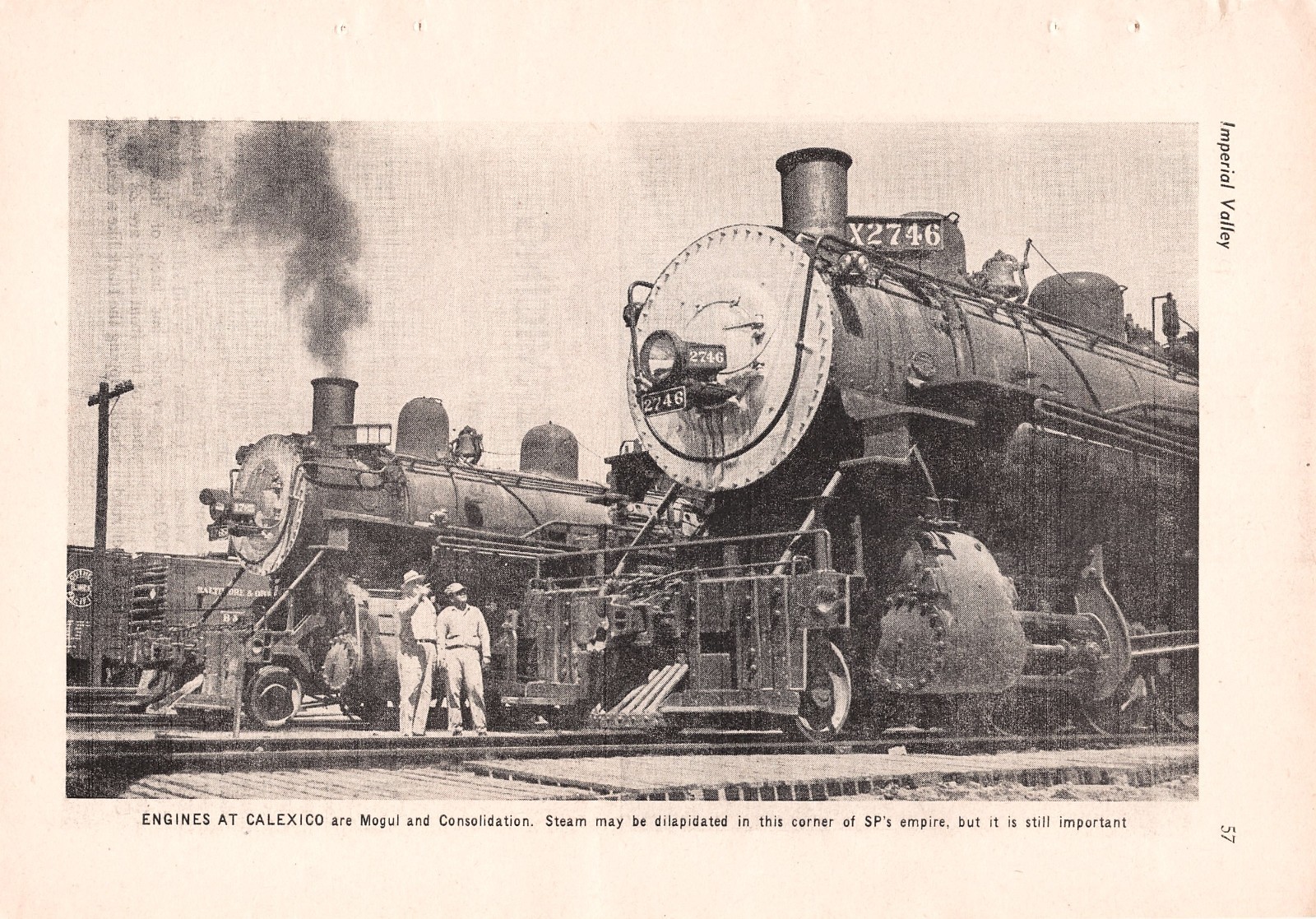 Southern Pacific 2-6-0 Mogul & 2-8-0 Consolidation at Calexico Yard Mag Excerpt