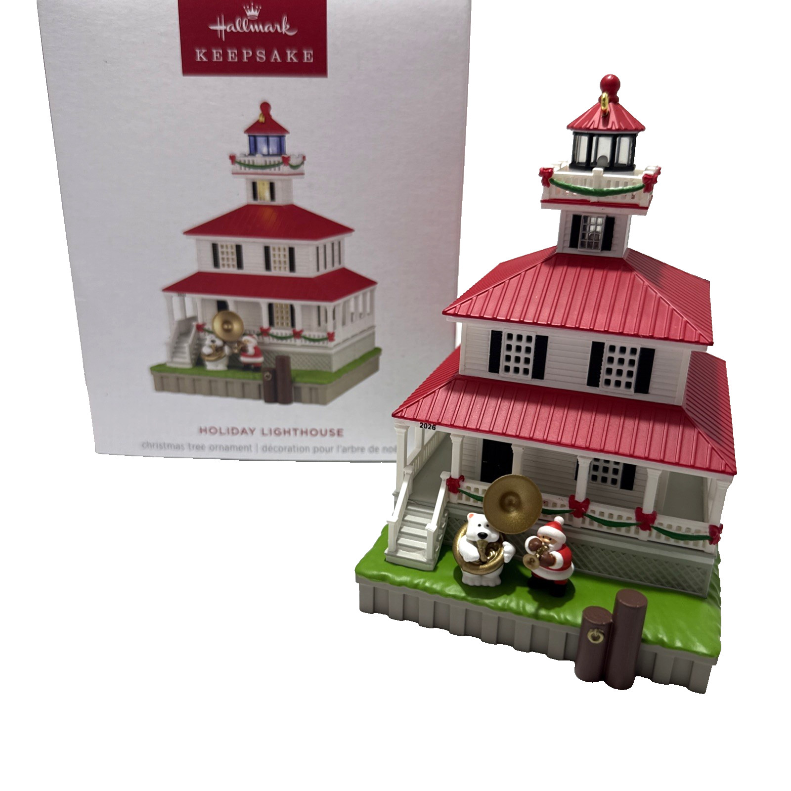 2026 Hallmark Ornament Holiday Lighthouse with light #15 in series Christmas