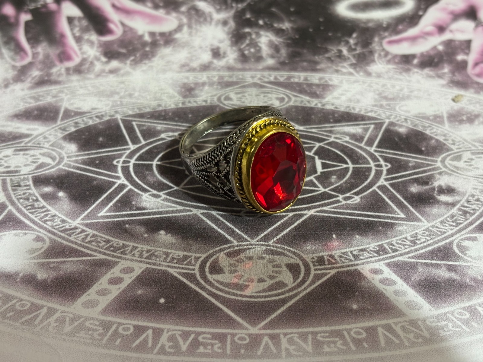 Professional Magical Talisman Red Gold S Ring Witch Attract Wealth, Love, Money