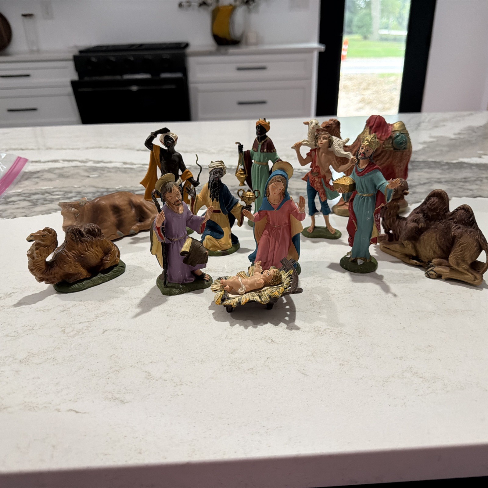 13 Vtg Fontanini Depose Italy Nativity Figures Figurines Christmas Spider Mark