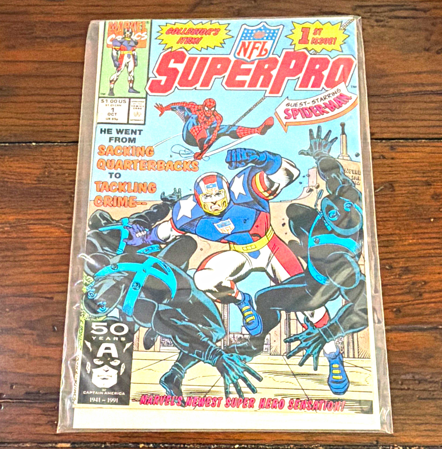 Marvel Comics NFL SuperPro #1 1991 Copper Age Spider-Man Guest Star Single Issue