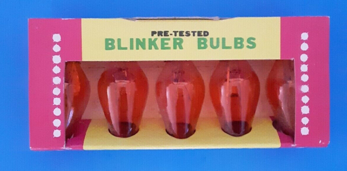 Vintage C-7 1/2 Blinker Bulb Replacement Christmas Tree holiday Light Orange E7