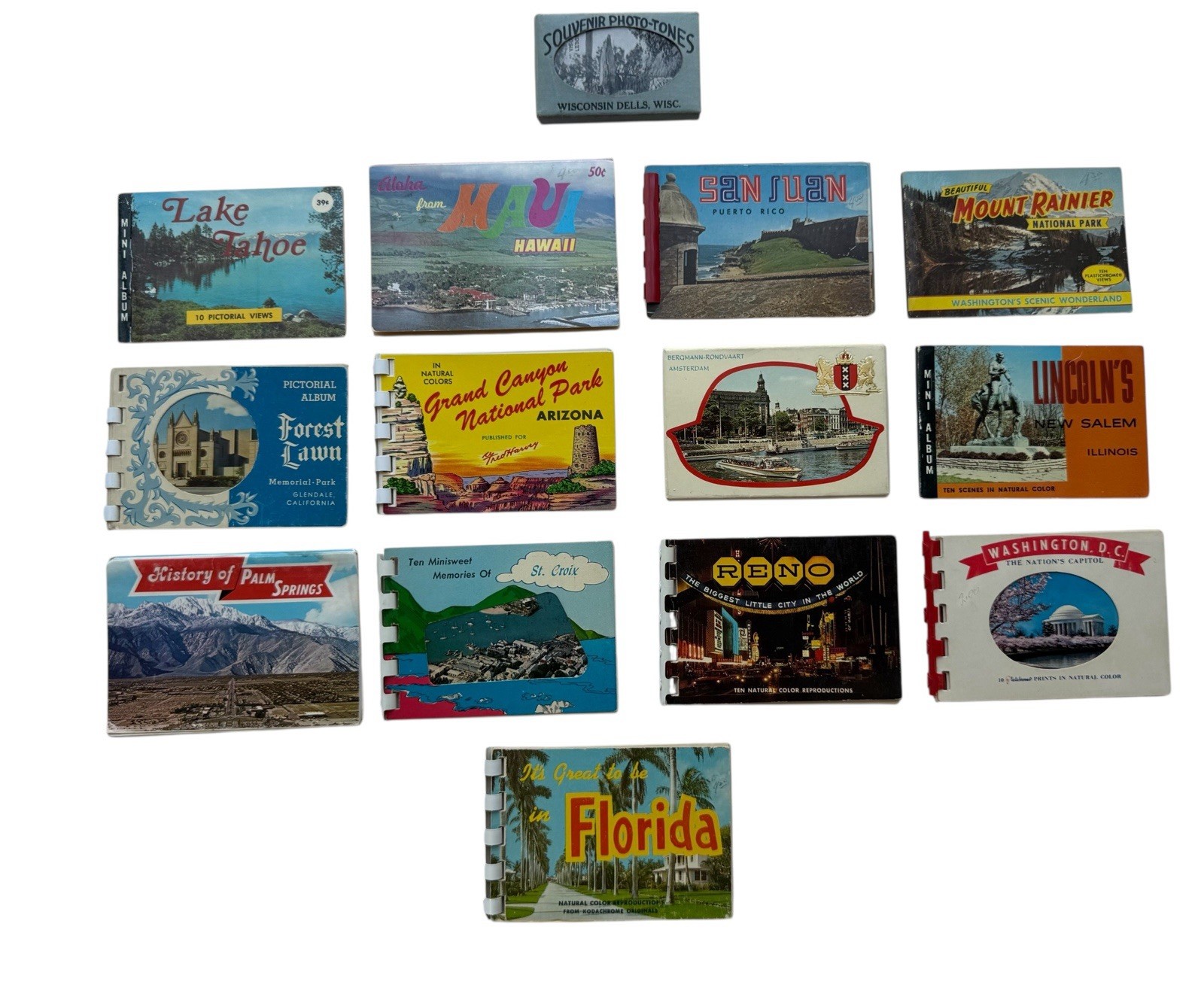 VTG Lot of 14 Souvenir Scenic Postcard Folders w/Fold Out Pics 60s 70s  USA 2X3