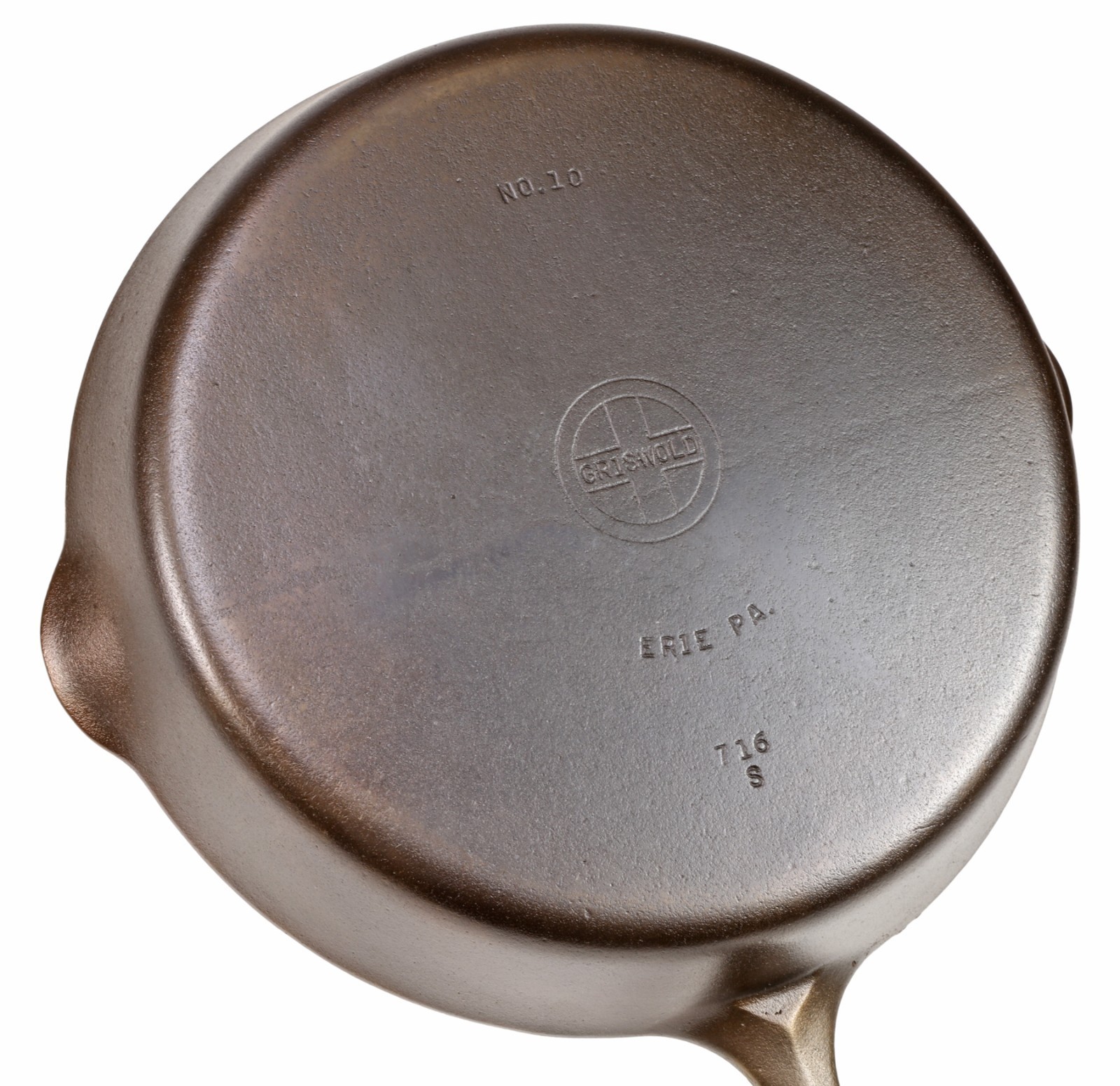 Vintage Griswold No 10 (716S) Cast Iron Skillet Restored Condition