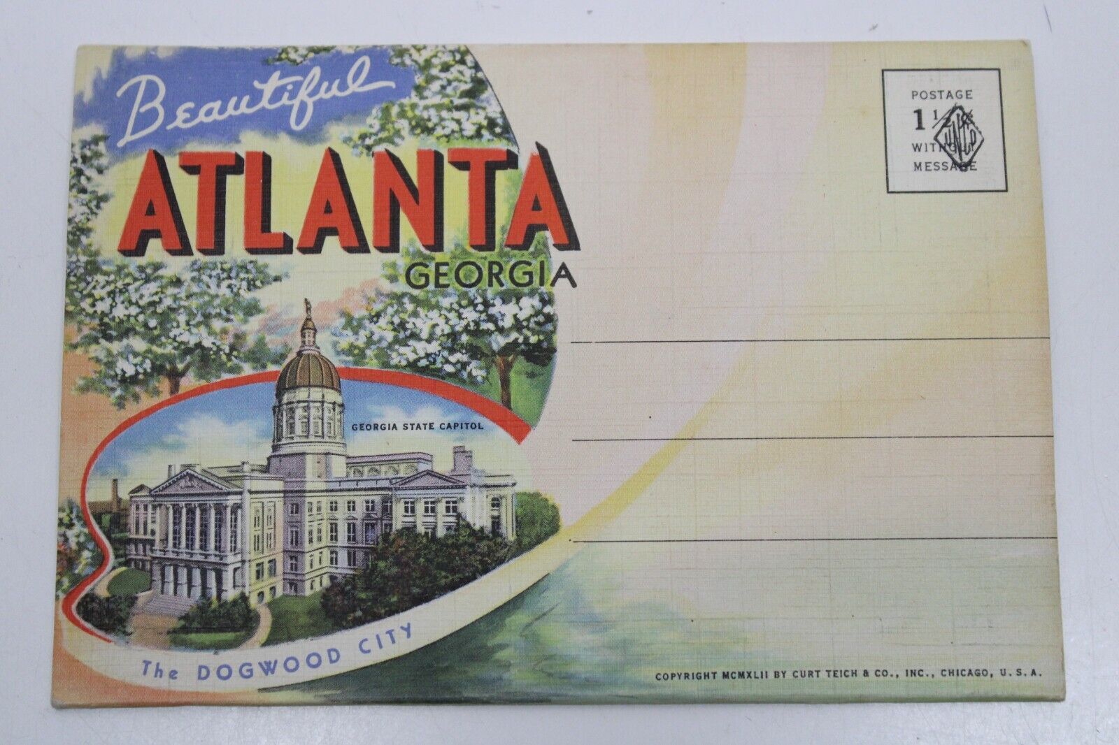 Vintage 1942 Atlanta Georgia Postcard Souvenir Folder \