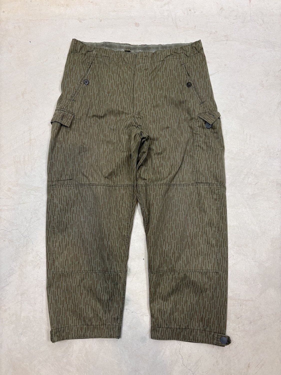 Vintage East German Army NVA Rain Camo Strichtarn Field Combat Pants Size K48