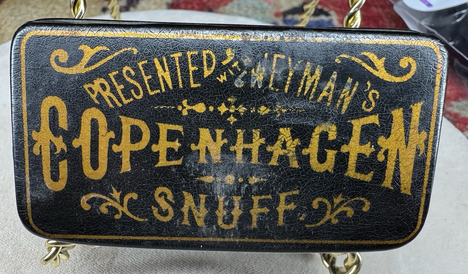 Antique 1800's Copenhagen Weyman Bros. Snuff Laquered Box RARE - EXCELLENT