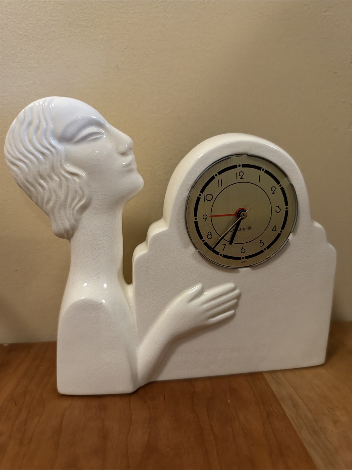 Vintage 1984 Sarsaparilla Art Deco Alarm Desk Clock - DISPLAY ONLY