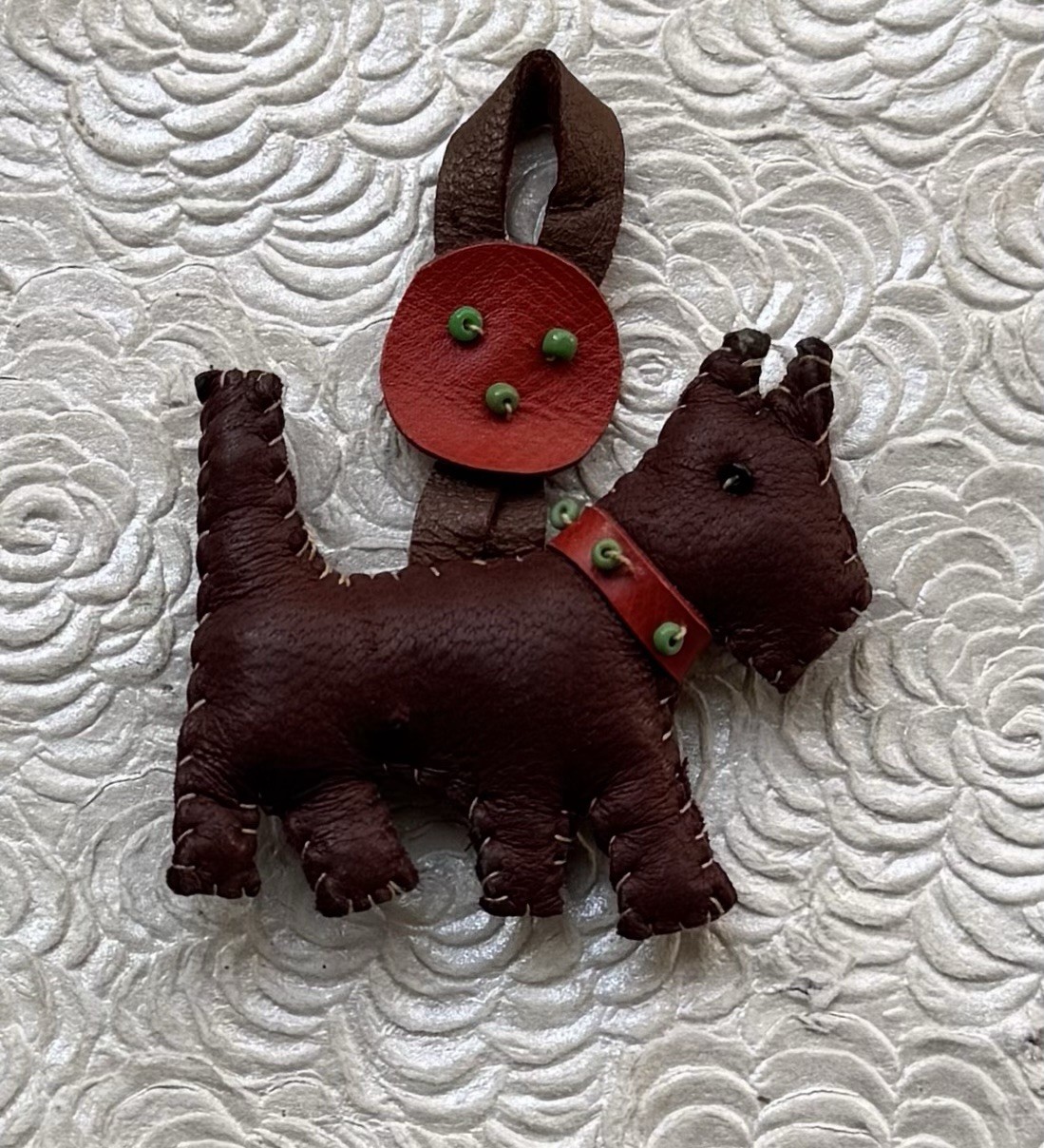 Vintage Scottie  Terrier  Leather Handmade