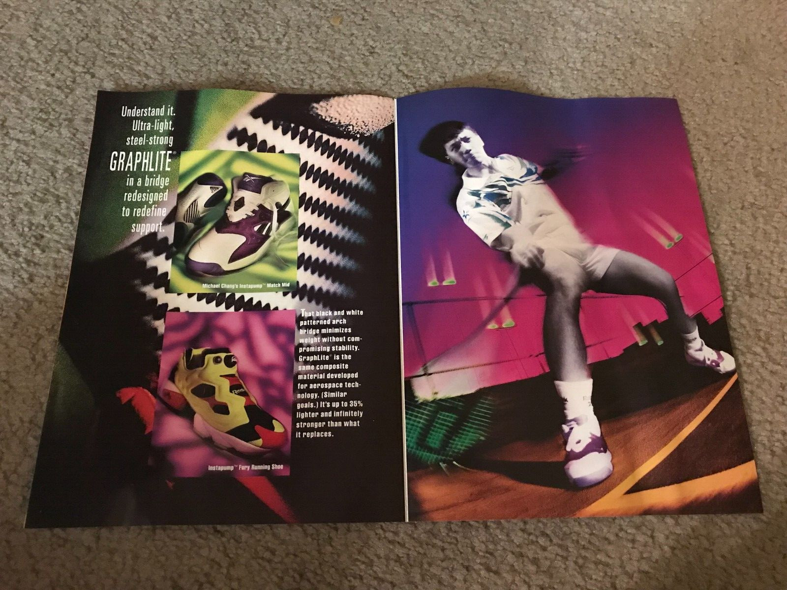 1994 REEBOK PUMP CATALOG FURY RUNNING SHOES MICHAEL CHANG MATCH MID TENNIS SHOES