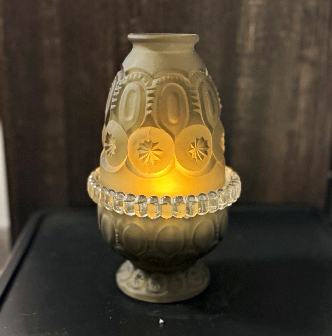 Weishar Moon and Stars Frosted Gray Fairy Lamp