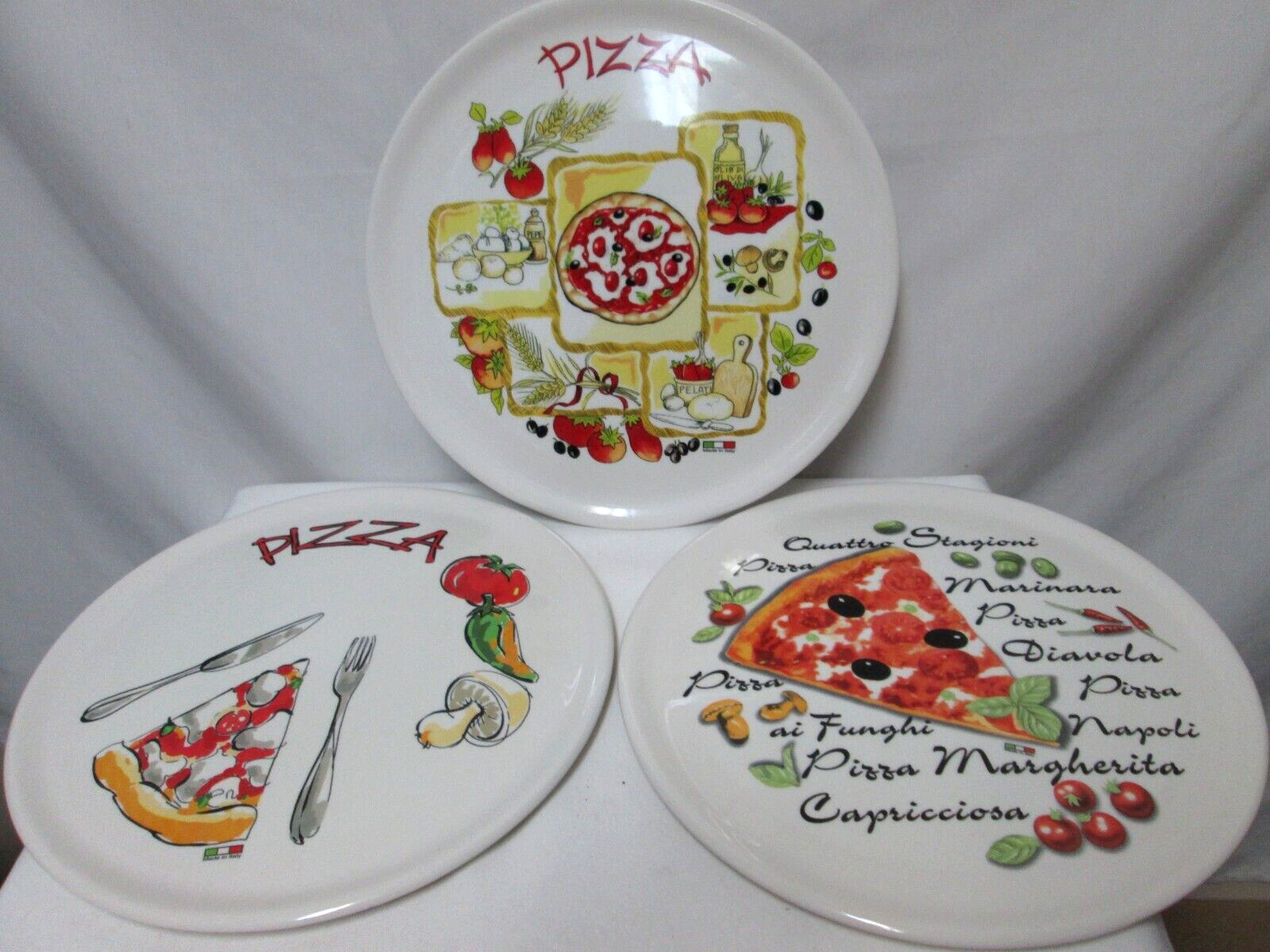 CMS Italy Pizza serving Platter Tray Plate Hand painted round 13\
