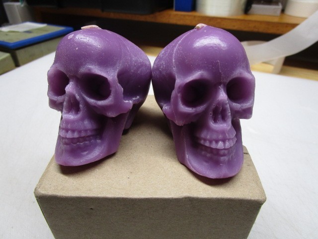 2 PCS. Purple skull candles help in clairvoyance divination witch skeleton goth 2 PCS. Purple skull candles help in clairvoyance divination witch skeleton goth