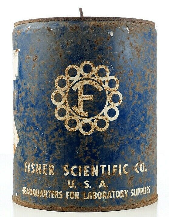 1950s FISHER SCIENTIFIC CO Can n-Hexane Lab Laboratory Scientist Science Space 