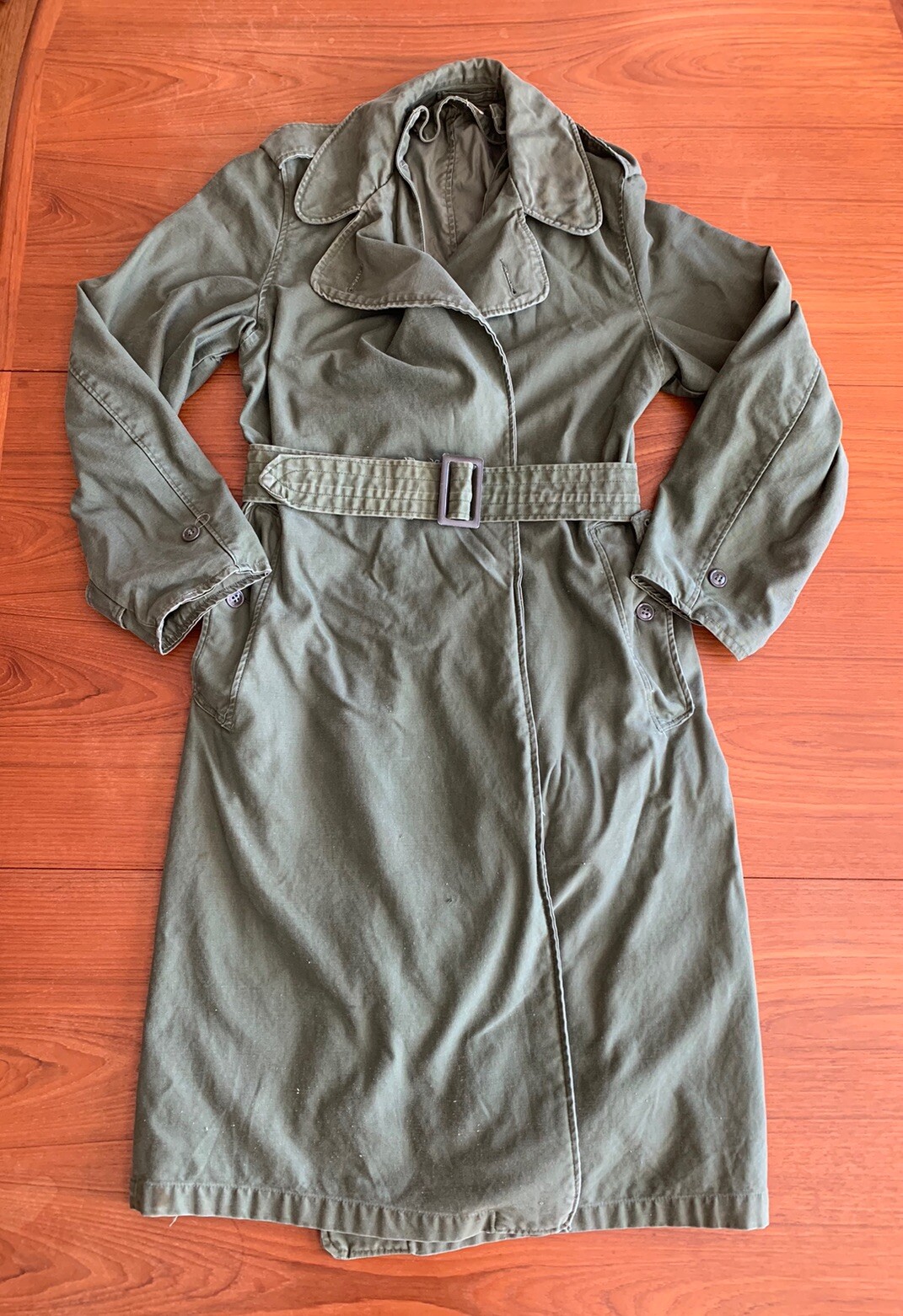 Vintage US ARMY Vietnam Trench Coat Small Regular 8405 261 7474 Green Military