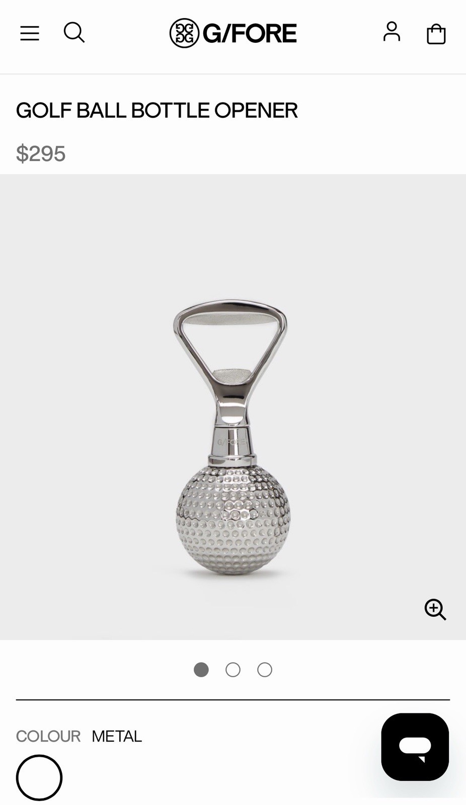 G Fore Golf Ball Bottle Opener 100% Stainless Steel #GUA000012 G4 Brand New