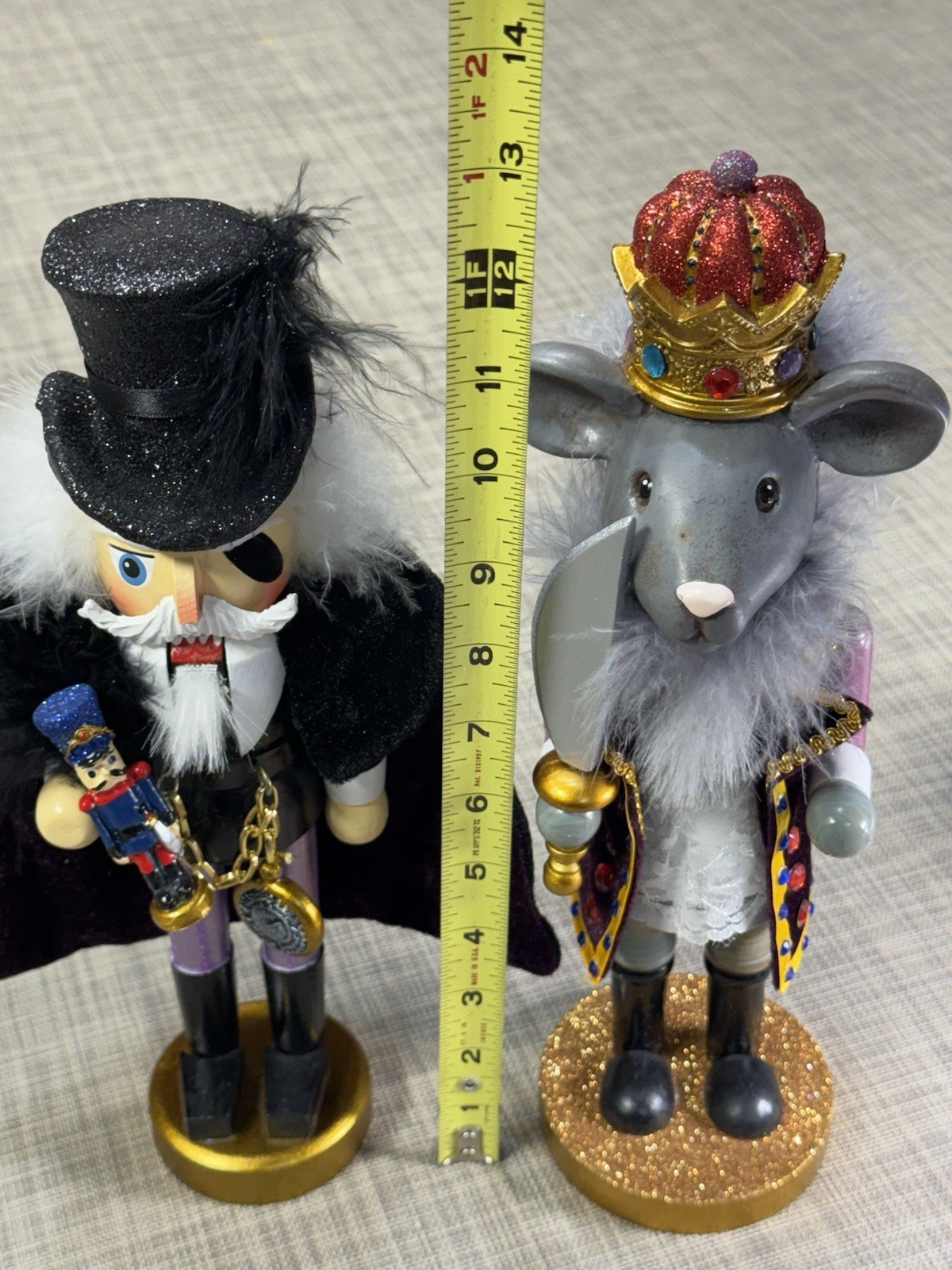 Kurt Adler Hollywood Nutcracker Pair Drosslemeyer & Mouse King 12”