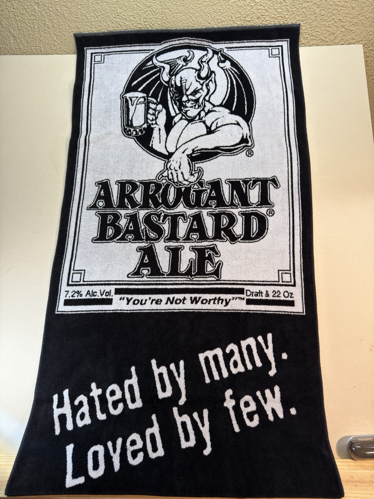 Vintage Stone Brewery Large Beach Towel Arrogant Bastard RARE 30x60