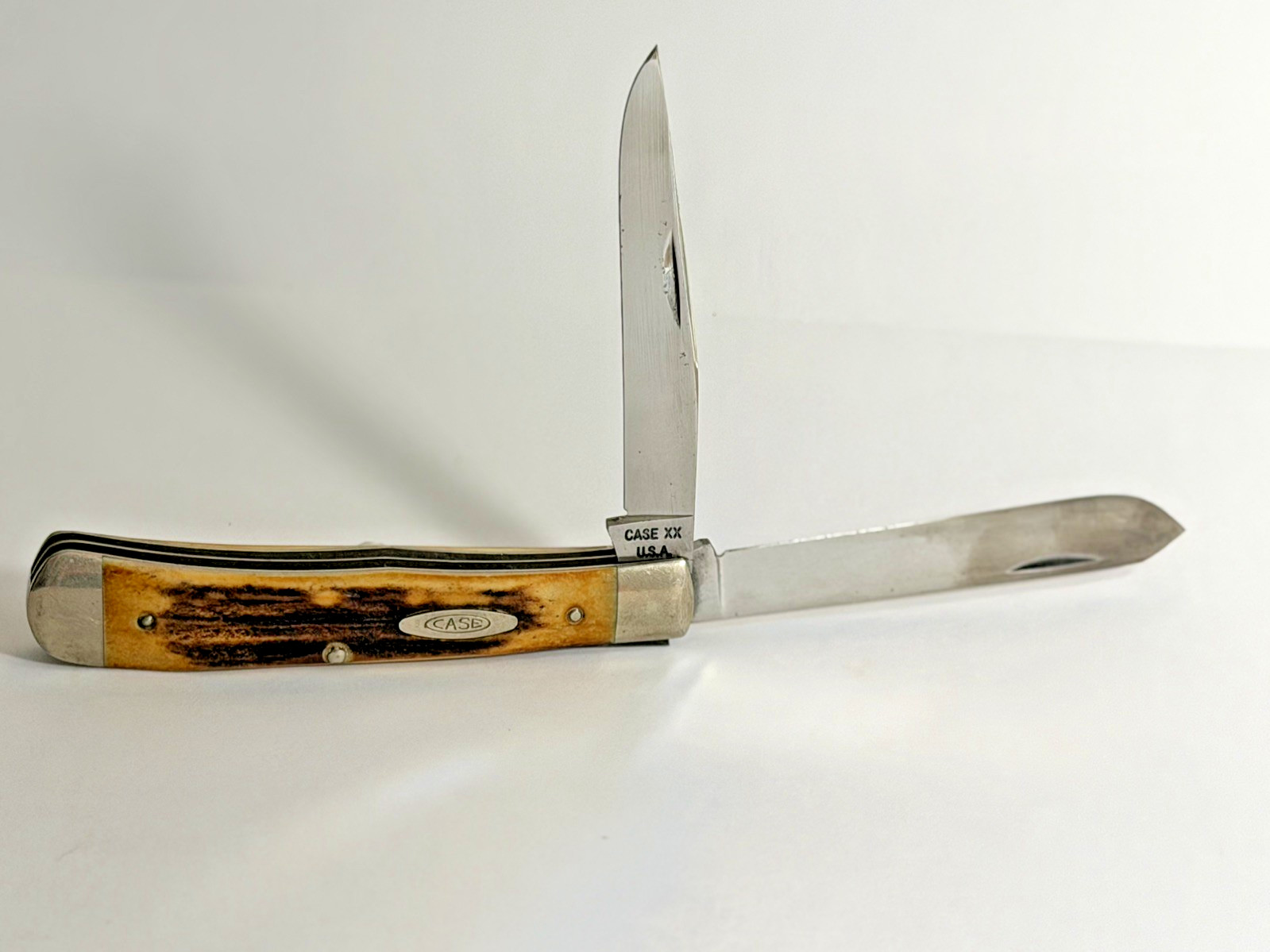Vintage CASE XX USA 5254 Genuine Stag Trapper Beautiful