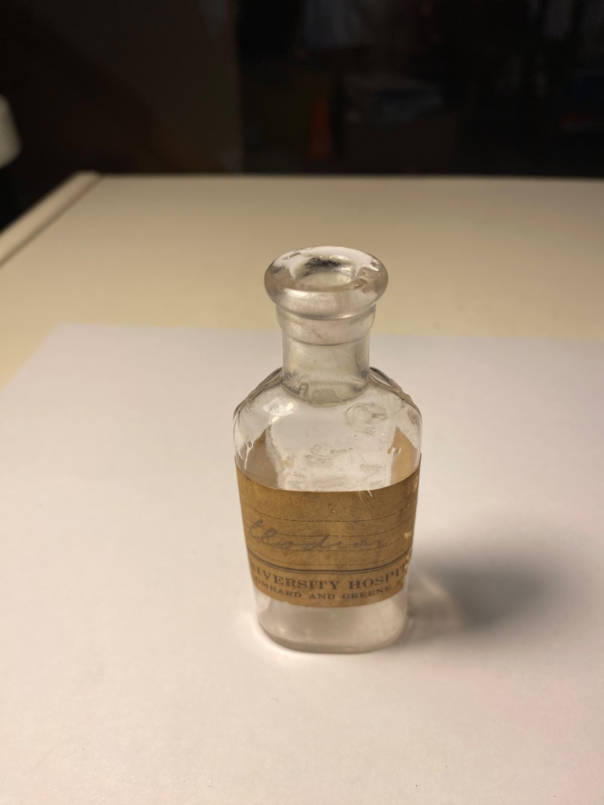 Vtg University Of Maryland Glass Pharmacy Bottle RX Dr. Ramos Vedado Cuba