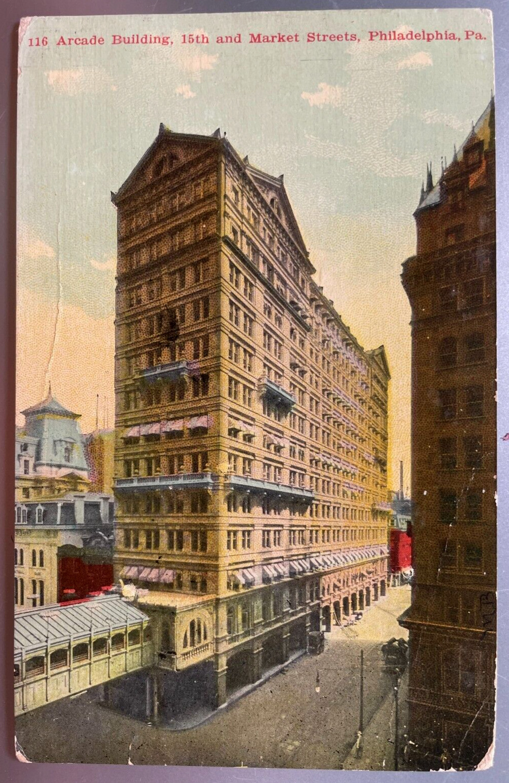 Vintage Postcard 1912 Arcade Building, Philadelphia, PA.